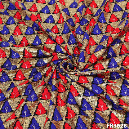 Embroidered Sequins Georgette Fabric-FR3628