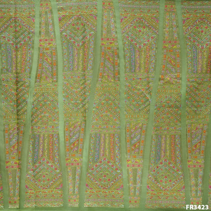 Embroidered Sequins with Position Printed Organza Kali-FR3423