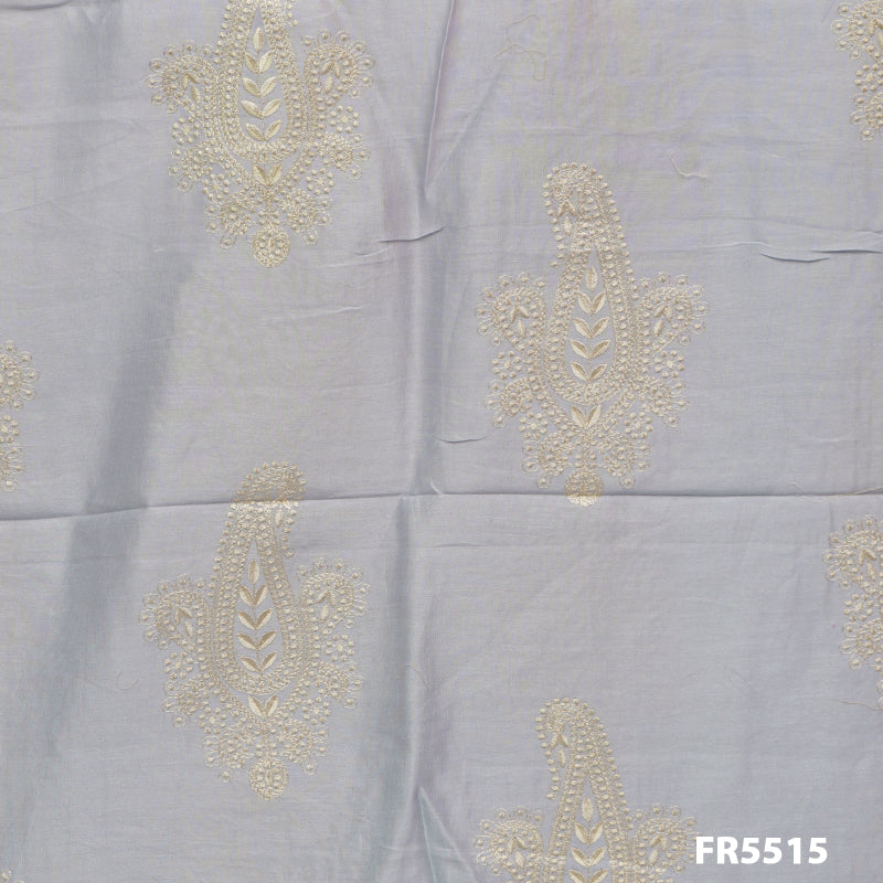 Embroidered Chanderi Silk Fabric-FR5515