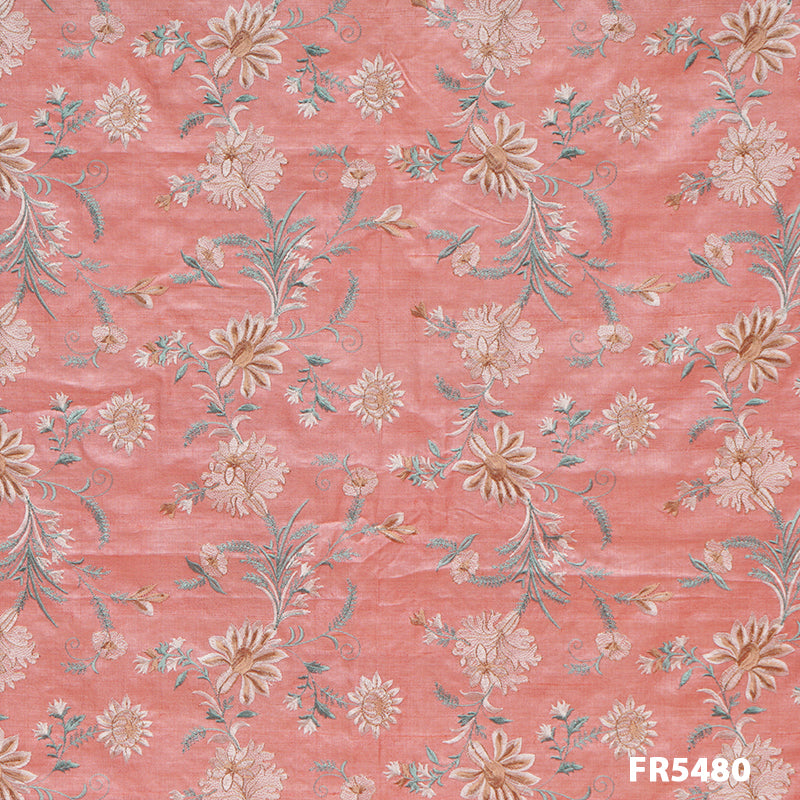 Embroidered Silk Fabric-FR5480