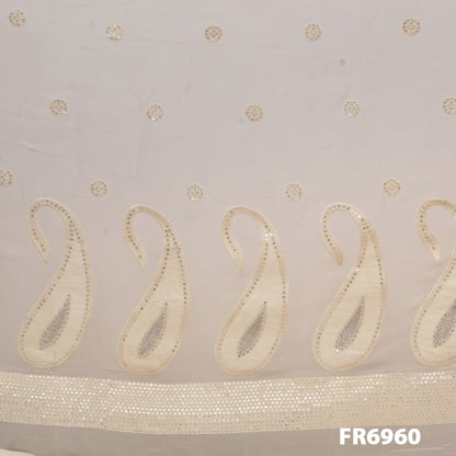 Dyeable Embroidered Sequins Georgette Fabric-FR6960