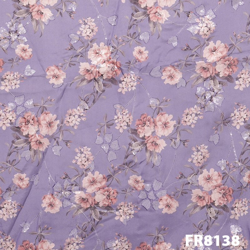 Embroidered Sequins Printed Organza