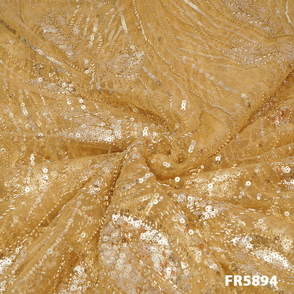 Heavy Embroidered Imported Net Fabric - FR5894