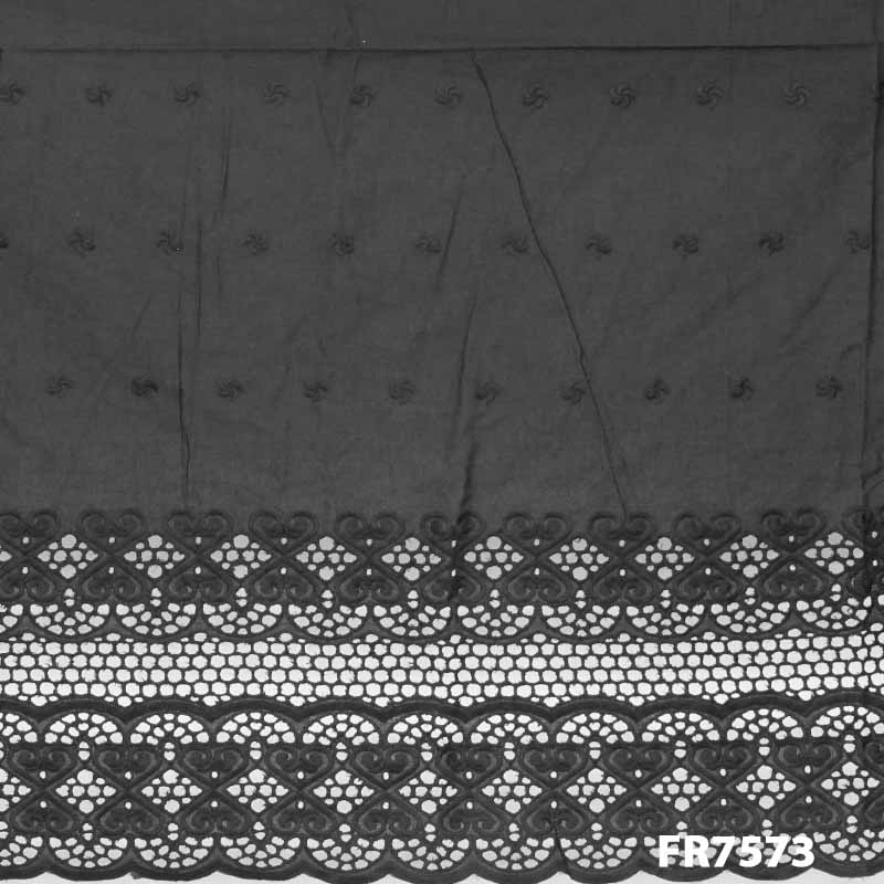 Embroidered Cut Work Cotton FAbric-FR7573