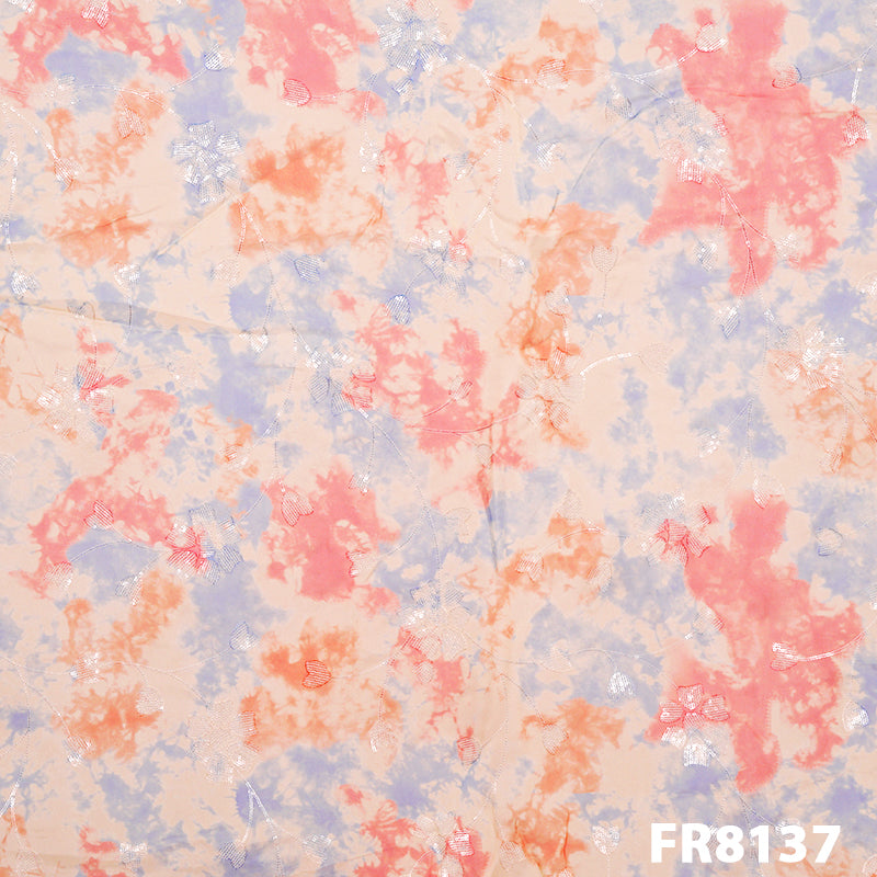 Embroidered Sequins Printed Organza