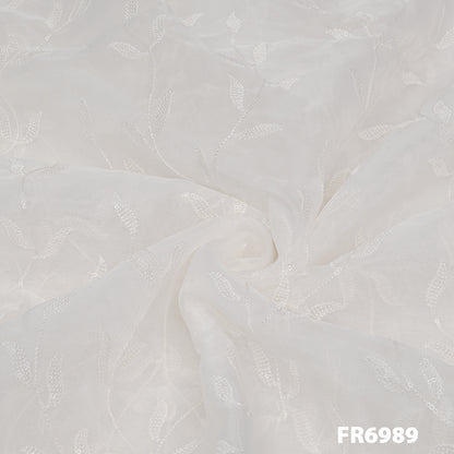 Dyeable Embroidered Sequins Organza FR6989