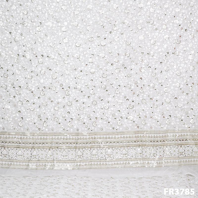 Dyeable Chikankari Georgette Fabric-FR3785