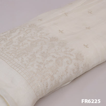 Embroidered Sequins Uppada Silk Fabric-FR6225