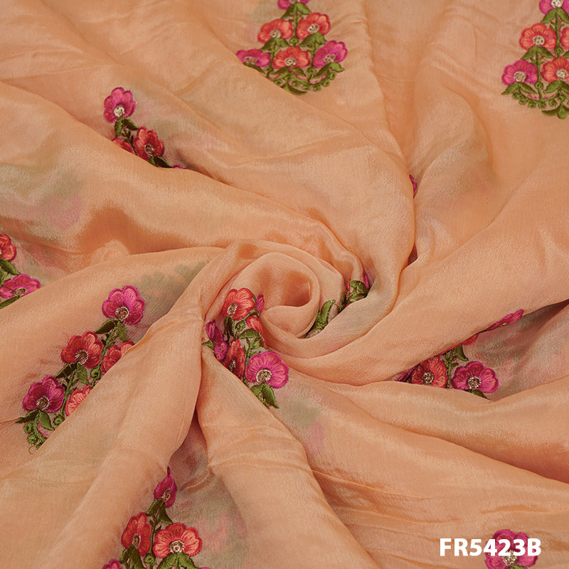 Embroidered Sequins Chinon Chiffon Fabric-FR5423