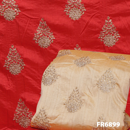 Zari Swarovski Raw Silk Fabric FR6899