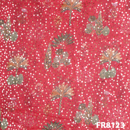 Sequins Printed Georgette Fabric-FR8123