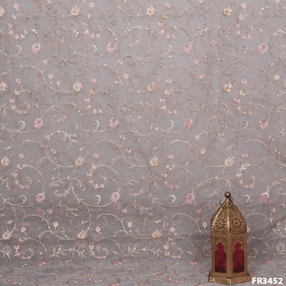 Embroidered Pure Organza Fabric-FR3452