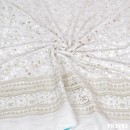 Dyeable Chikankari Georgette Fabric-FR3785