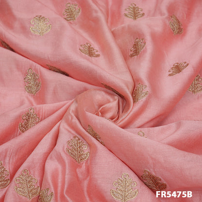 Embroidered  Pure Silk Chanderi Fabric-FR5475