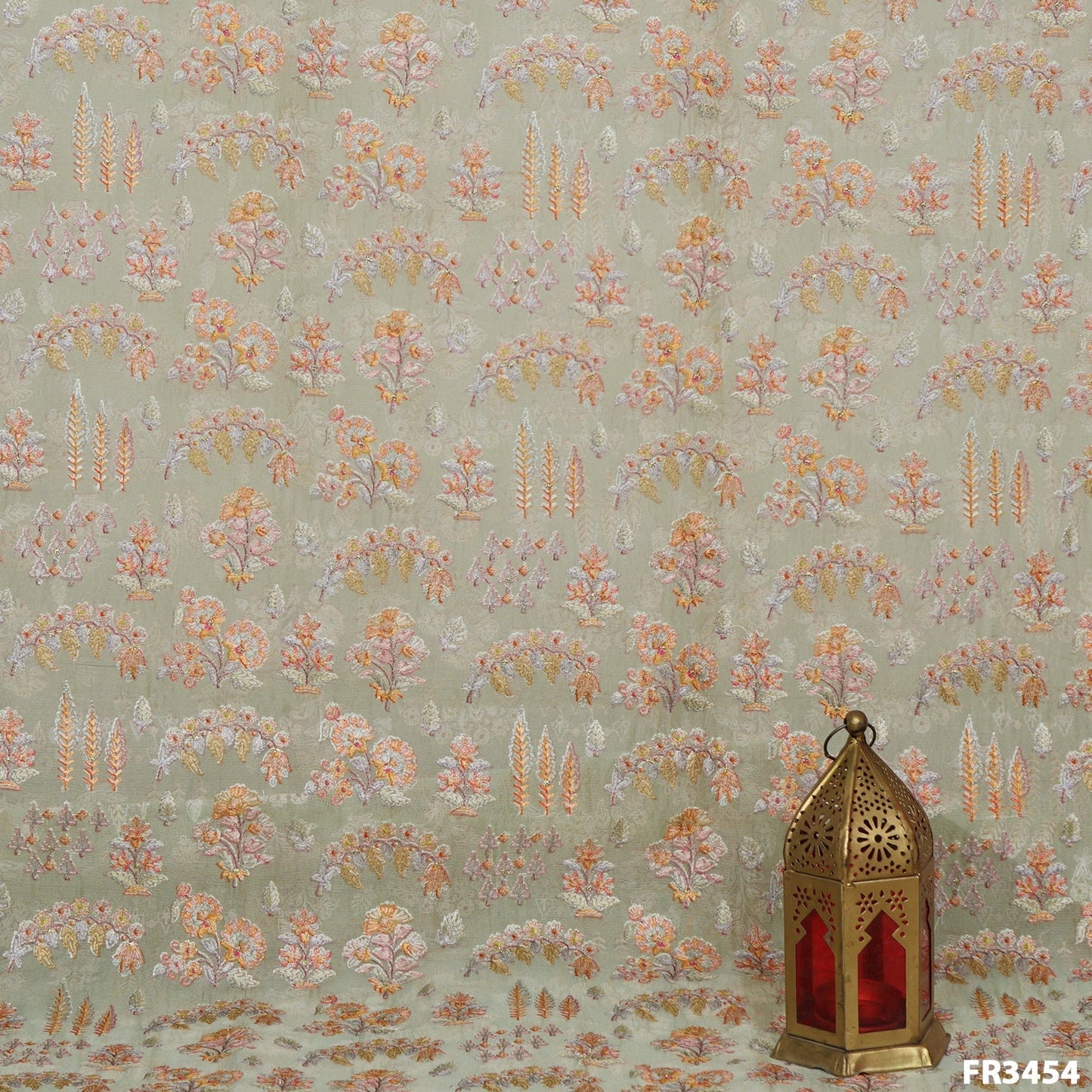 Embroidered Pure Organza Fabric-FR3454