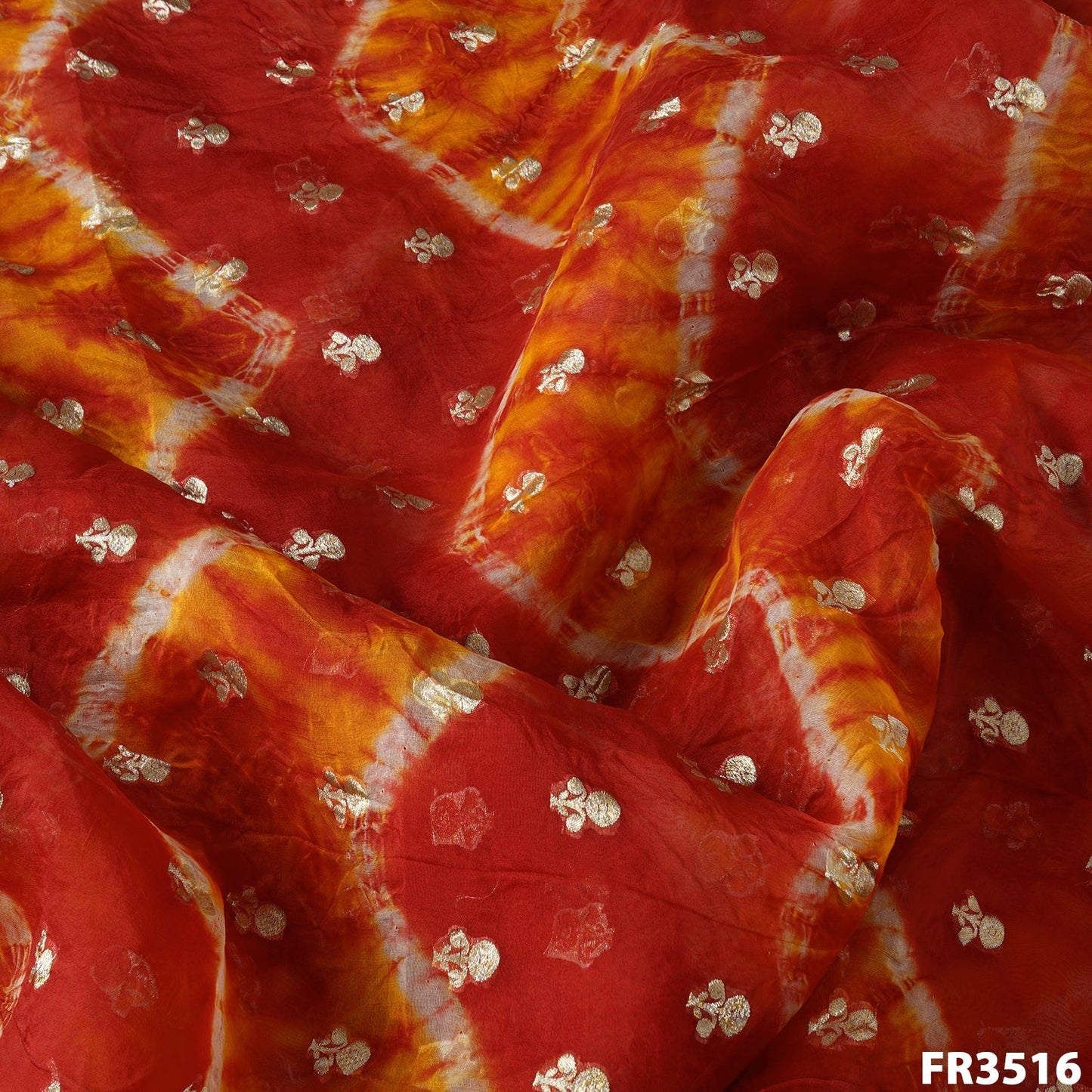 Zari Buti Shibori Pure Organza Fabric-FR3516