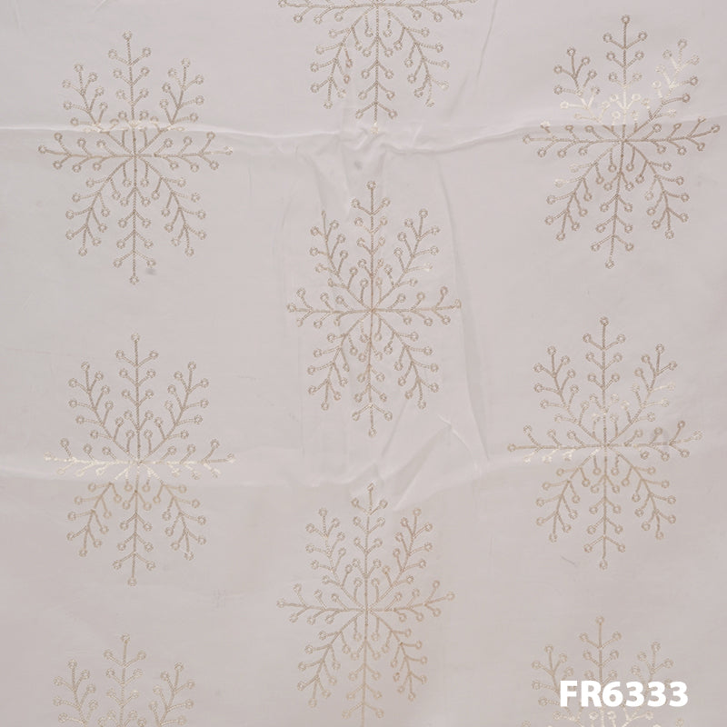Embroidered Sequins Organza Fabric-FR6333