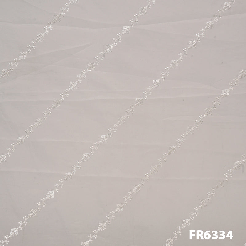 Embroidered Sequins Organza Fabric-FR6334