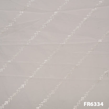 Embroidered Sequins Organza Fabric-FR6334