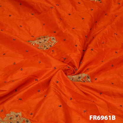 Zari Moti Semi Raw Silk Fabric FR6961