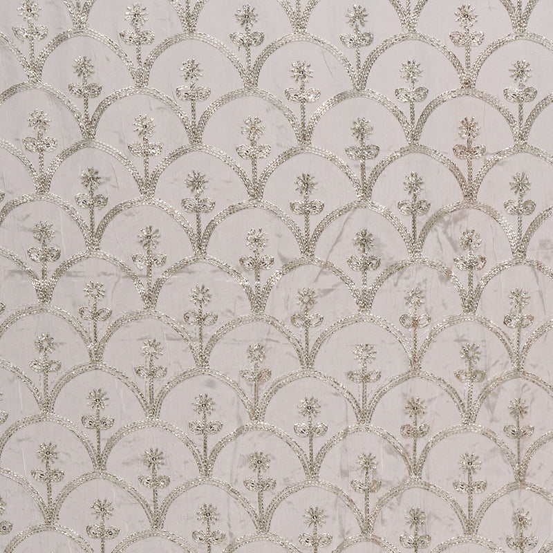 Embroidered Zari Crepe Fabric-FR6361