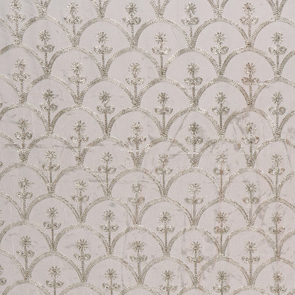 Embroidered Zari Crepe Fabric-FR6361