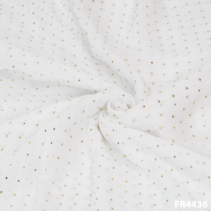 Dyeable Mukaish Georgette Fabric-FR4426