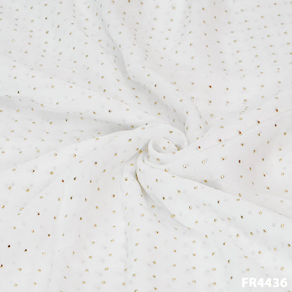 Dyeable Mukaish Georgette Fabric-FR4426