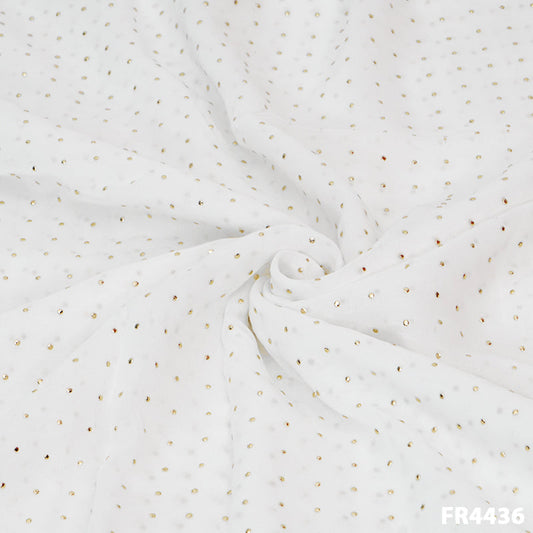 Dyeable Mukaish Georgette Fabric-FR4426