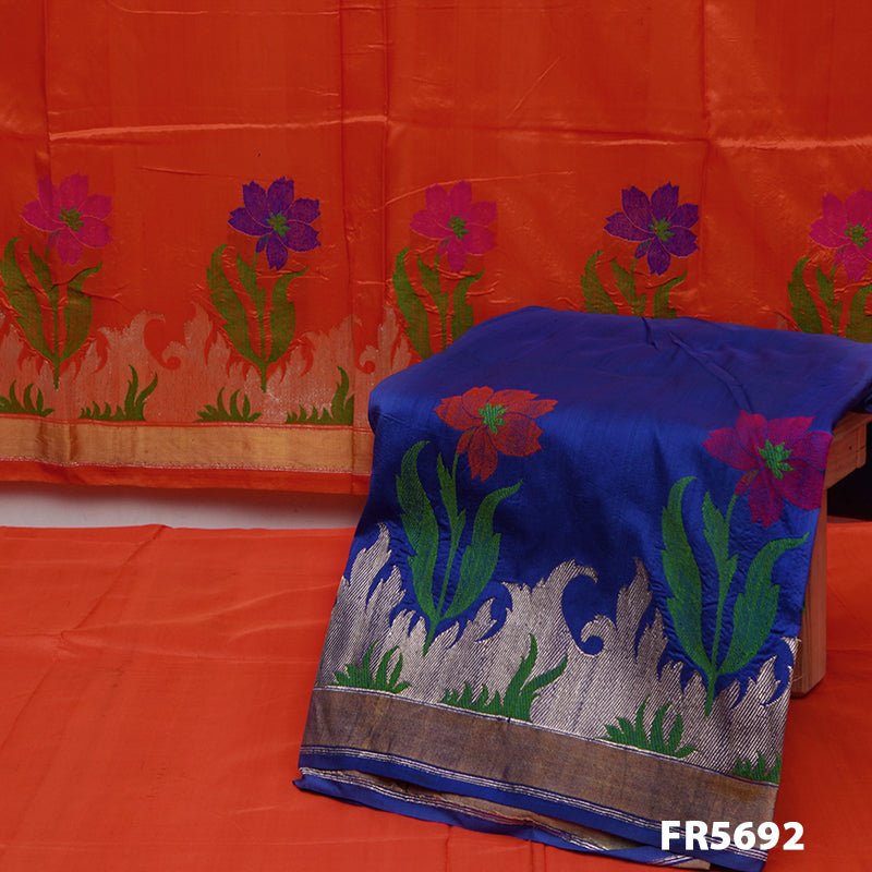 Embroidered Banarasi Silk Fabric-FR5692