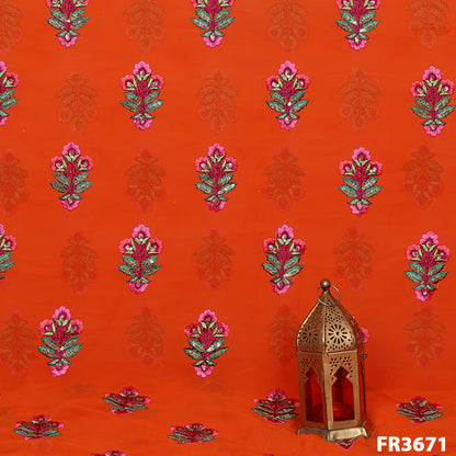 Embroidered Georgette Fabric-FR3671