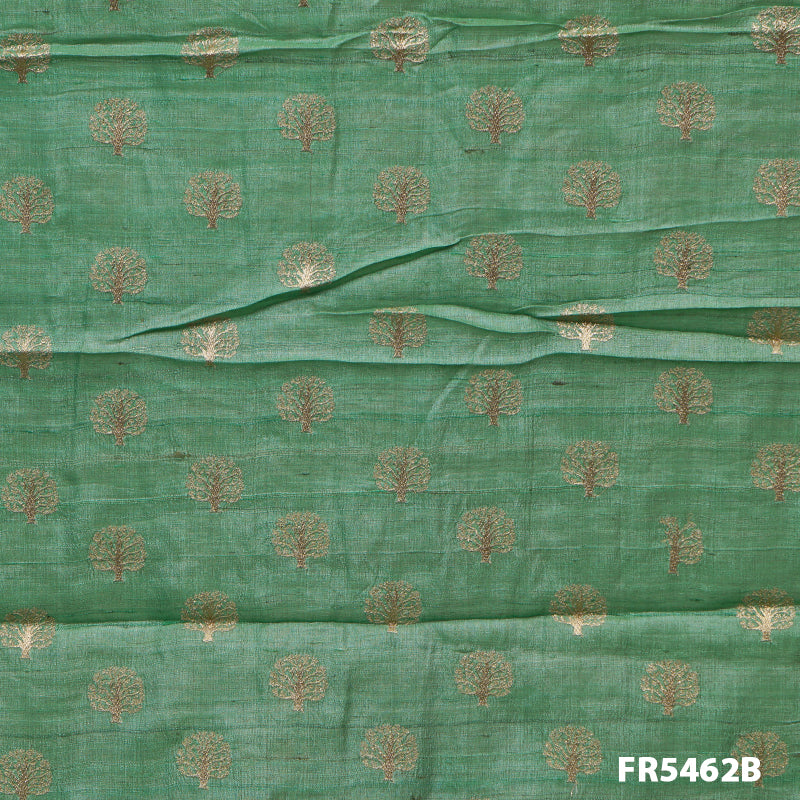 Embroidered Zari Pure Raw Silk Fabric-5462