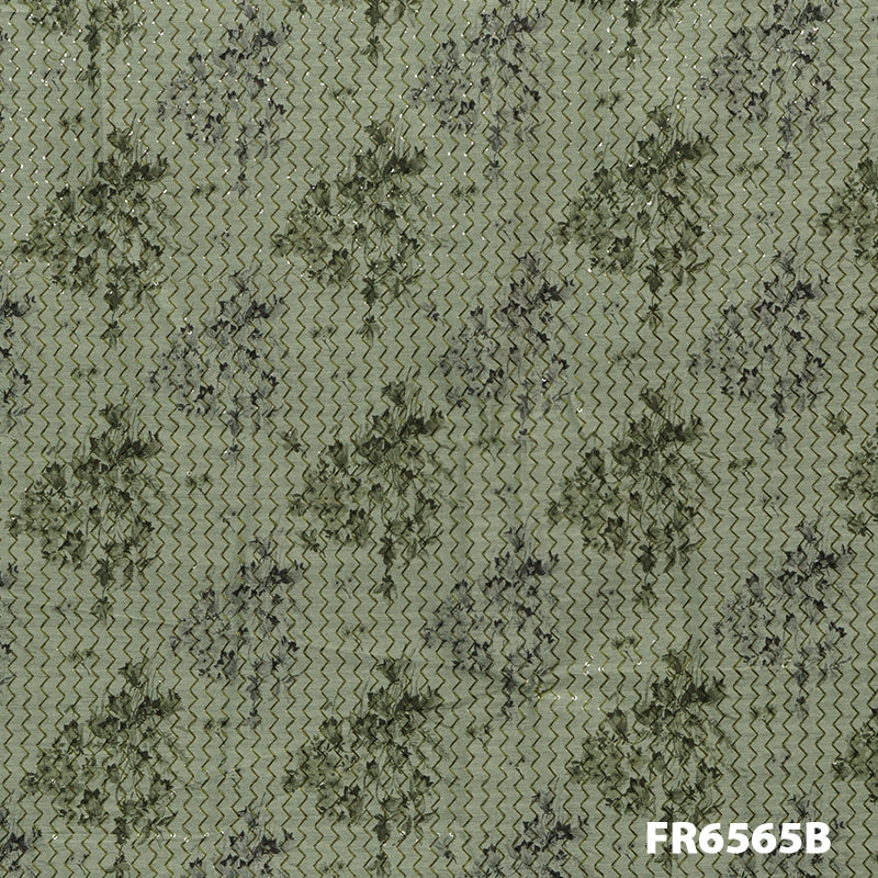 Printed Embroidered Sequins Raw Silk Fabric 6565