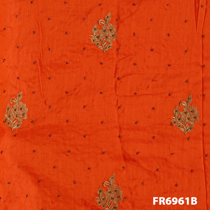 Zari Moti Semi Raw Silk Fabric FR6961