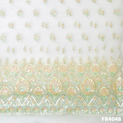 Embroidered Sequins Net Fabric-FR4048