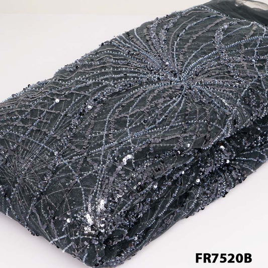 Imported Sequins Cut Dana Work Net Fabric-FR7520