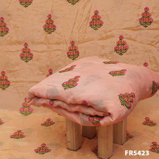Embroidered Sequins Chinon Chiffon Fabric-FR5423