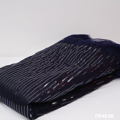 Metallic Stripes On Net Fabric-FR4928