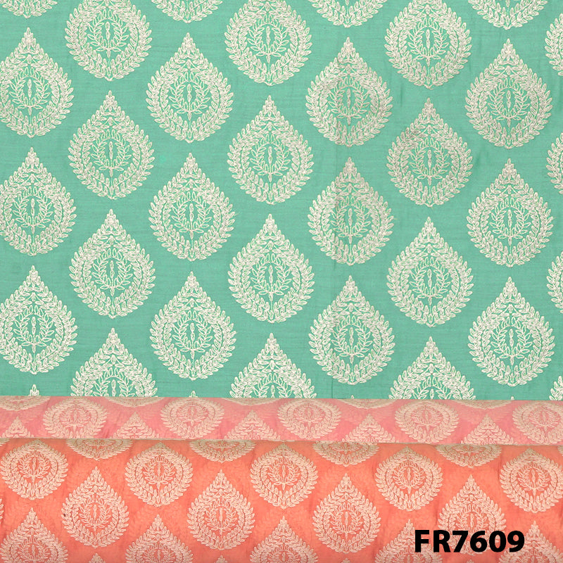 Embroidered Chanderi Fabric-FR7609