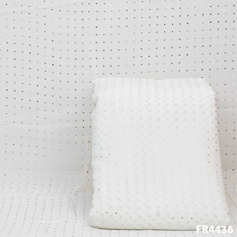 Dyeable Mukaish Georgette Fabric-FR4426