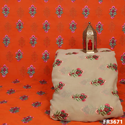 Embroidered Georgette Fabric-FR3671