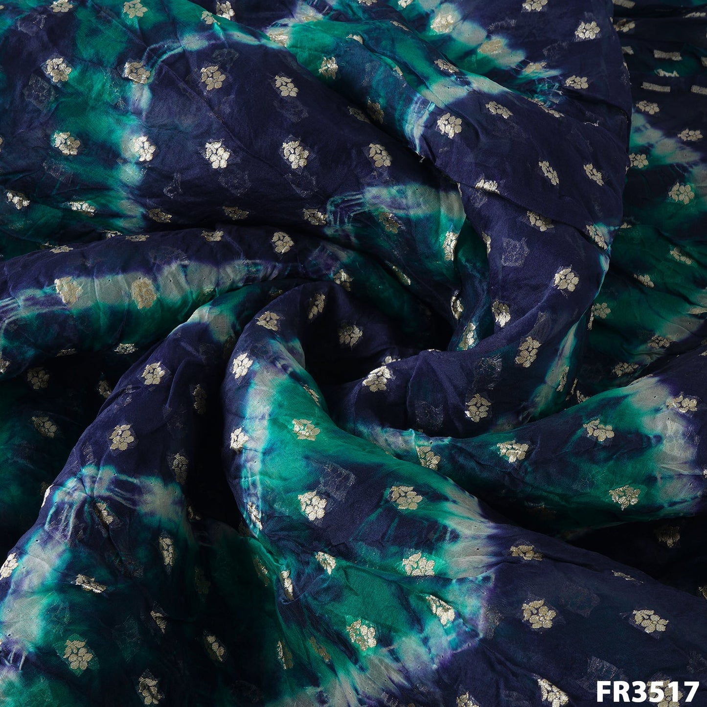 Zari Buti Shibhori Pure Organza Fabric-FR3517