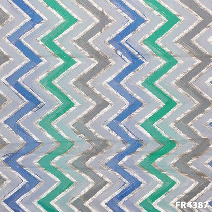 Zari Zig Zag Organza Fabric-FR4387
