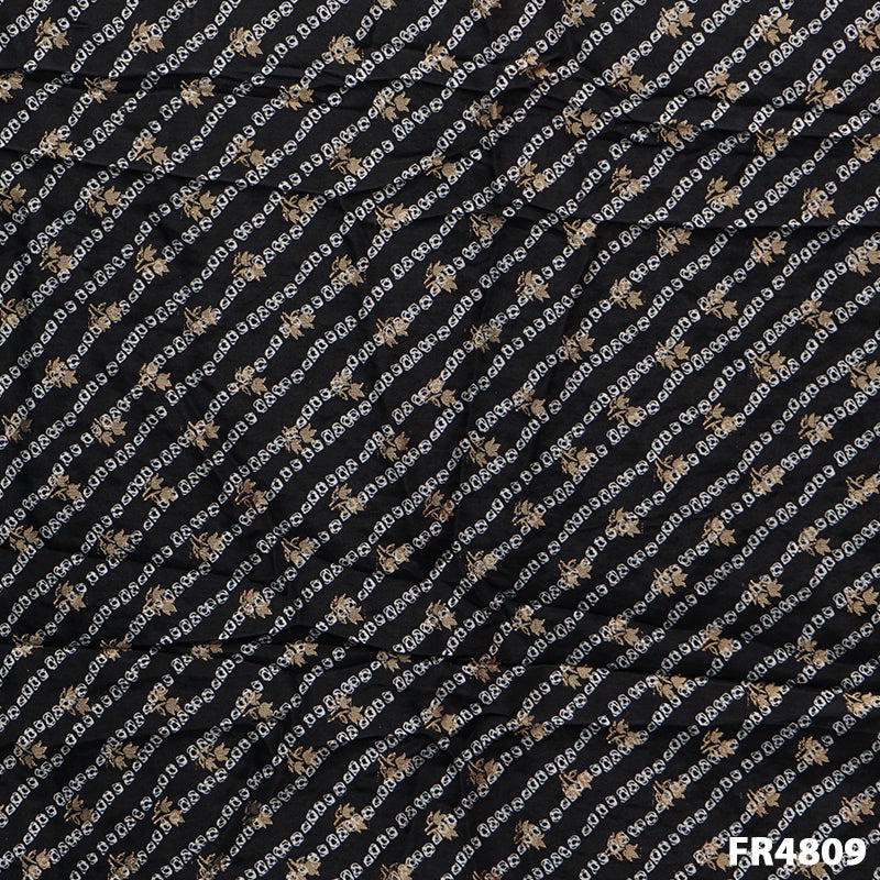 Bandhani Print Banarasi Silk Fabric-Fr4808