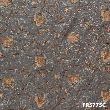Embroidered Sequins Georgette Fabric-Fr5775