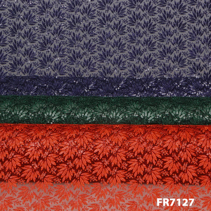 Embroidered Sequins Net Fabric-FR7127