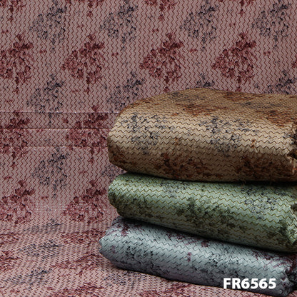 Printed Embroidered Sequins Raw Silk Fabric 6565