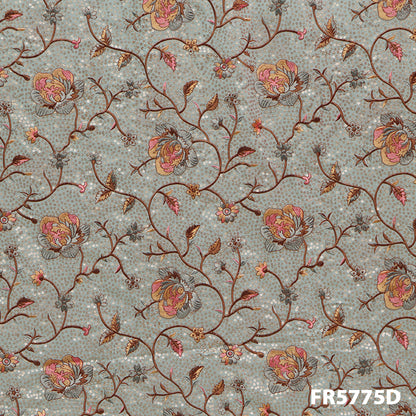 Embroidered Sequins Georgette Fabric-Fr5775