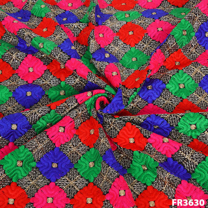 Heavy Embroidered Georgette Fabric-FR3630