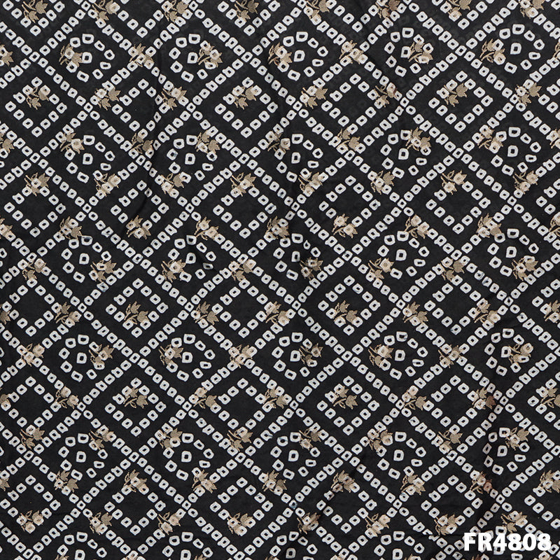 Bandhani Print Banarasi Silk Fabric-Fr4808